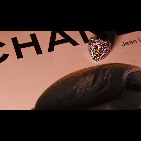 Men’s Stainless Steel Lion Crest Ring - Picture 4 of 4